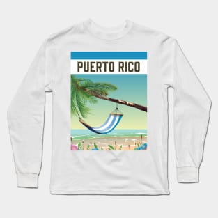 Puerto Rico Beach travel poster Long Sleeve T-Shirt